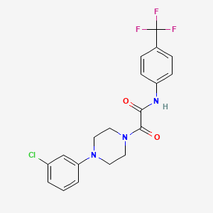 molecular formula C19H17ClF3N3O2 B2377157 2-[4-(3-chlorophenyl)piperazin-1-yl]-2-oxo-N-[4-(trifluoromethyl)phenyl]acetamide CAS No. 941894-84-4