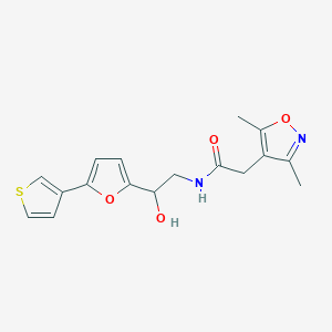 2-(3,5-dimethylisoxazol-4-yl)-N-(2-hydroxy-2-(5-(thiophen-3-yl)furan-2-yl)ethyl)acetamide