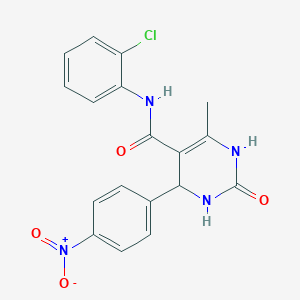 molecular formula C18H15ClN4O4 B2377163 N-(2-chlorophenyl)-6-methyl-4-(4-nitrophenyl)-2-oxo-1,2,3,4-tetrahydropyrimidine-5-carboxamide CAS No. 421576-14-9