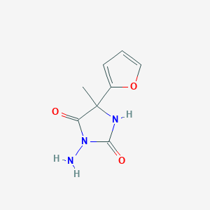 molecular formula C8H9N3O3 B2377170 3-Amino-5-(furan-2-yl)-5-methylimidazolidine-2,4-dione CAS No. 956704-59-9