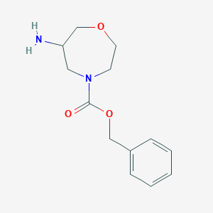 molecular formula C13H18N2O3 B2377174 Benzyl 6-amino-1,4-oxazepane-4-carboxylate CAS No. 2303510-74-7