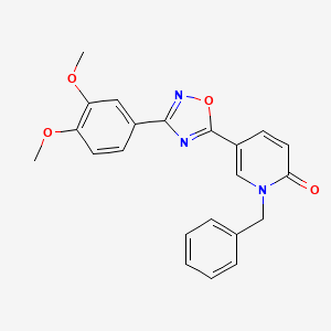 molecular formula C22H19N3O4 B2377185 1-benzyl-5-(3-(3,4-dimethoxyphenyl)-1,2,4-oxadiazol-5-yl)pyridin-2(1H)-one CAS No. 1251626-97-7