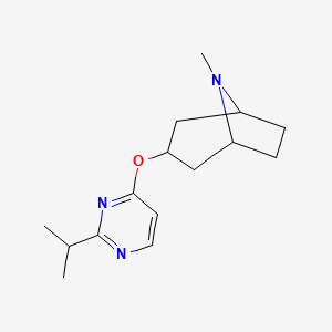 molecular formula C15H23N3O B2377187 8-Methyl-3-{[2-(propan-2-yl)pyrimidin-4-yl]oxy}-8-azabicyclo[3.2.1]octane CAS No. 2199385-97-0