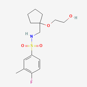molecular formula C15H22FNO4S B2377193 4-fluoro-N-((1-(2-hydroxyethoxy)cyclopentyl)methyl)-3-methylbenzenesulfonamide CAS No. 2319788-81-1