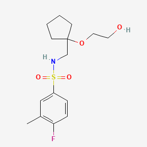 molecular formula C15H22FNO4S B2377193 4-氟-N-((1-(2-羟乙氧基)环戊基)甲基)-3-甲基苯磺酰胺 CAS No. 2319788-81-1