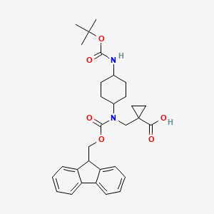 1-[[9H-Fluoren-9-ylmethoxycarbonyl-[4-[(2-methylpropan-2-yl)oxycarbonylamino]cyclohexyl]amino]methyl]cyclopropane-1-carboxylic acid