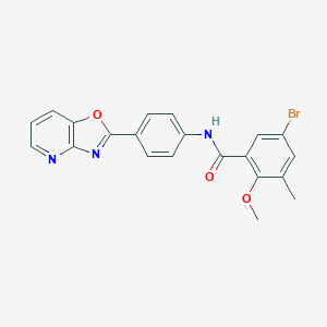 molecular formula C21H16BrN3O3 B237720 5-bromo-2-methoxy-3-methyl-N-(4-[1,3]oxazolo[4,5-b]pyridin-2-ylphenyl)benzamide 