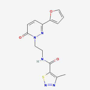 N-(2-(3-(furan-2-yl)-6-oxopyridazin-1(6H)-yl)ethyl)-4-methyl-1,2,3-thiadiazole-5-carboxamide