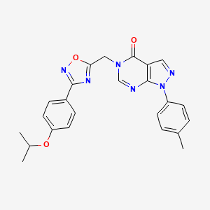 molecular formula C24H22N6O3 B2377202 N-(2-methoxyethyl)-1-(4-{[(4-methylphenyl)sulfonyl]amino}benzoyl)piperidine-3-carboxamide CAS No. 1219188-01-8