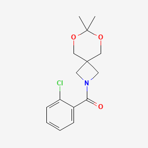 molecular formula C15H18ClNO3 B2377205 (2-Chlorophenyl)(7,7-dimethyl-6,8-dioxa-2-azaspiro[3.5]nonan-2-yl)methanone CAS No. 1396888-81-5