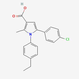 molecular formula C20H18ClNO2 B2377206 5-(4-chlorophenyl)-1-(4-ethylphenyl)-2-methyl-1H-pyrrole-3-carboxylic acid CAS No. 881041-75-4