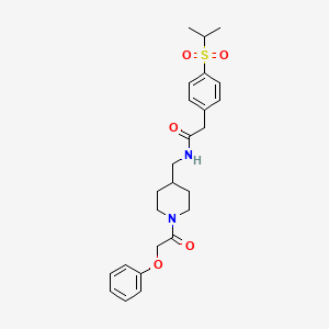 2-(4-(isopropylsulfonyl)phenyl)-N-((1-(2-phenoxyacetyl)piperidin-4-yl)methyl)acetamide