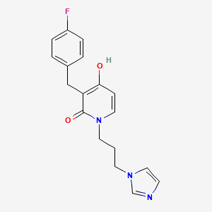 molecular formula C18H18FN3O2 B2377210 3-(4-氟苄基)-4-羟基-1-[3-(1H-咪唑-1-基)丙基]-2(1H)-吡啶酮 CAS No. 477846-15-4