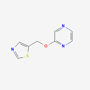 molecular formula C8H7N3OS B2377217 2-[(1,3-Thiazol-5-yl)methoxy]pyrazine CAS No. 2198125-99-2