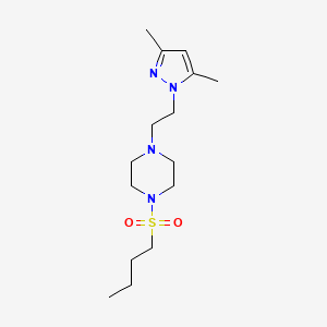 molecular formula C15H28N4O2S B2377220 1-(butylsulfonyl)-4-(2-(3,5-dimethyl-1H-pyrazol-1-yl)ethyl)piperazine CAS No. 1396680-79-7