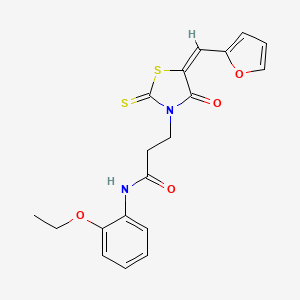 (E)-N-(2-ethoxyphenyl)-3-(5-(furan-2-ylmethylene)-4-oxo-2-thioxothiazolidin-3-yl)propanamide