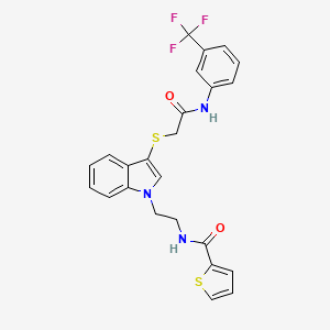 N-(2-(3-((2-oxo-2-((3-(trifluoromethyl)phenyl)amino)ethyl)thio)-1H-indol-1-yl)ethyl)thiophene-2-carboxamide