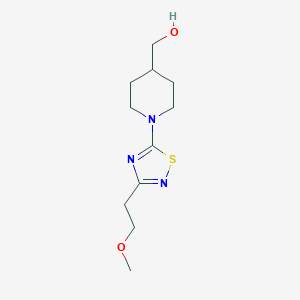 molecular formula C11H19N3O2S B2377238 [1-[3-(2-Methoxyethyl)-1,2,4-thiadiazol-5-yl]piperidin-4-yl]methanol CAS No. 2415634-92-1