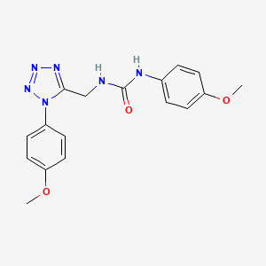 molecular formula C17H18N6O3 B2377239 1-(4-甲氧基苯基)-3-((1-(4-甲氧基苯基)-1H-四唑-5-基)甲基)脲 CAS No. 941964-69-8
