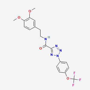 molecular formula C19H18F3N5O4 B2377243 N-(3,4-dimethoxyphenethyl)-2-(4-(trifluoromethoxy)phenyl)-2H-tetrazole-5-carboxamide CAS No. 1396782-46-9