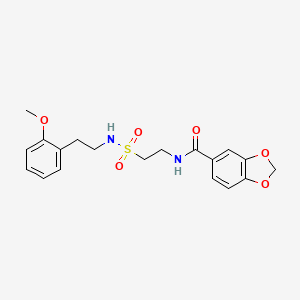 molecular formula C19H22N2O6S B2377246 N-(2-{[2-(2-methoxyphenyl)ethyl]sulfamoyl}ethyl)-2H-1,3-benzodioxole-5-carboxamide CAS No. 899968-46-8