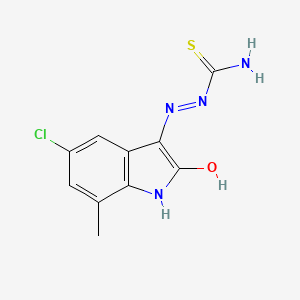 molecular formula C10H9ClN4OS B2377253 (3Z)-5-chloro-7-methyl-1H-indole-2,3-dione 3-thiosemicarbazone CAS No. 625456-91-9