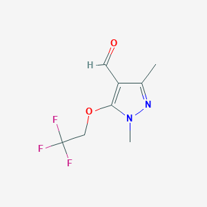 molecular formula C8H9F3N2O2 B2377255 1,3-二甲基-5-(2,2,2-三氟乙氧基)-1H-吡唑-4-甲醛 CAS No. 126764-32-7