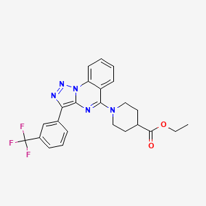 molecular formula C24H22F3N5O2 B2377256 Ethyl 1-{3-[3-(trifluoromethyl)phenyl][1,2,3]triazolo[1,5-a]quinazolin-5-yl}piperidine-4-carboxylate CAS No. 872206-37-6