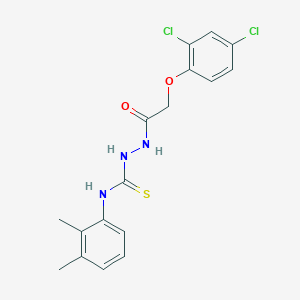 molecular formula C17H17Cl2N3O2S B2377262 (E)-2-(2-(2,4-dichlorophenoxy)acetyl)-N-(2,3-dimethylphenyl)hydrazinecarbimidothioic acid CAS No. 326013-85-8
