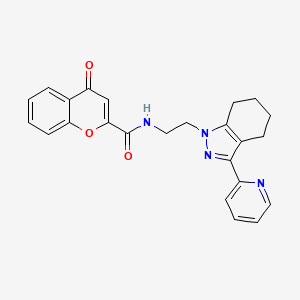 molecular formula C24H22N4O3 B2377263 4-氧代-N-(2-(3-(吡啶-2-基)-4,5,6,7-四氢-1H-吲唑-1-基)乙基)-4H-色满-2-甲酰胺 CAS No. 1797293-73-2