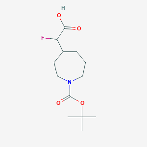 molecular formula C13H22FNO4 B2377267 2-(1-(tert-Butoxycarbonyl)azepan-4-yl)-2-fluoroacetic acid CAS No. 2174001-84-2