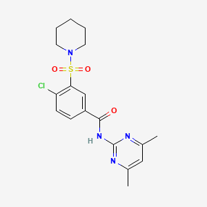 molecular formula C18H21ClN4O3S B2377274 4-chloro-N-(4,6-dimethylpyrimidin-2-yl)-3-(piperidin-1-ylsulfonyl)benzamide CAS No. 940999-61-1