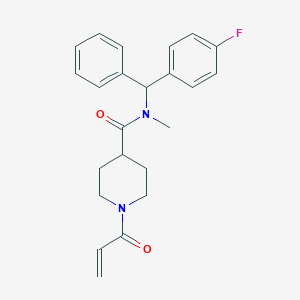 N-[(4-Fluorophenyl)-phenylmethyl]-N-methyl-1-prop-2-enoylpiperidine-4-carboxamide
