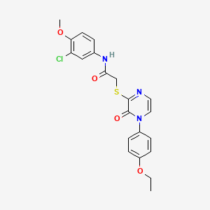 N-(3-chloro-4-methoxyphenyl)-2-((4-(4-ethoxyphenyl)-3-oxo-3,4-dihydropyrazin-2-yl)thio)acetamide