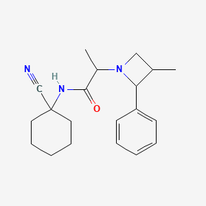 molecular formula C20H27N3O B2377314 N-(1-Cyanocyclohexyl)-2-(3-methyl-2-phenylazetidin-1-yl)propanamide CAS No. 2262381-38-2