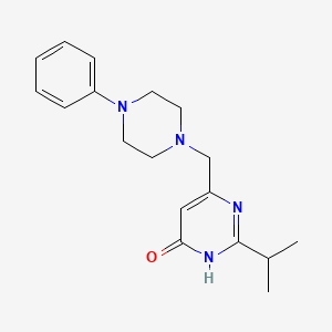 molecular formula C18H24N4O B2377316 2-isopropyl-6-[(4-phenylpiperazino)methyl]-4(3H)-pyrimidinone CAS No. 1276356-60-5