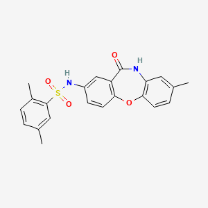 molecular formula C22H20N2O4S B2377317 2,5-二甲基-N-(8-甲基-11-氧代-10,11-二氢二苯并[b,f][1,4]噁嗪-2-基)苯磺酰胺 CAS No. 922093-69-4