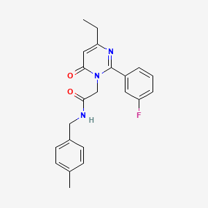 molecular formula C22H22FN3O2 B2377321 2-[4-ethyl-2-(3-fluorophenyl)-6-oxopyrimidin-1(6H)-yl]-N-(4-methylbenzyl)acetamide CAS No. 1260946-33-5