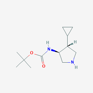 molecular formula C12H22N2O2 B2377327 Tert-butyl N-[(3S,4R)-4-cyclopropylpyrrolidin-3-yl]carbamate CAS No. 250275-03-7