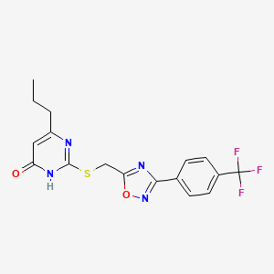 molecular formula C17H15F3N4O2S B2377336 6-丙基-2-[{（3-［4-（三氟甲基）苯基）-1,2,4-恶二唑-5-基}甲基）硫代）-4-嘧啶醇 CAS No. 1226457-78-8