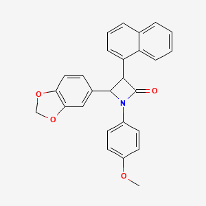 4-(2H-1,3-benzodioxol-5-yl)-1-(4-methoxyphenyl)-3-(naphthalen-1-yl)azetidin-2-one