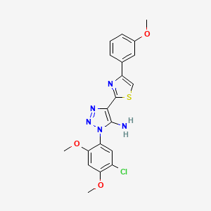 molecular formula C20H18ClN5O3S B2377347 1-(5-氯-2,4-二甲氧基苯基)-4-(4-(3-甲氧基苯基)噻唑-2-基)-1H-1,2,3-三唑-5-胺 CAS No. 1251671-62-1
