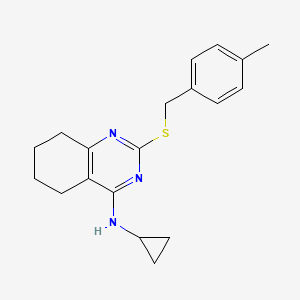 molecular formula C19H23N3S B2377349 N-cyclopropyl-2-[(4-methylbenzyl)sulfanyl]-5,6,7,8-tetrahydro-4-quinazolinamine CAS No. 338776-83-3