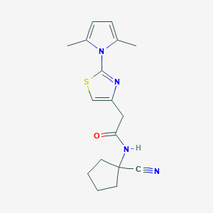 molecular formula C17H20N4OS B2377352 N-(1-cyanocyclopentyl)-2-[2-(2,5-dimethyl-1H-pyrrol-1-yl)-1,3-thiazol-4-yl]acetamide CAS No. 1427940-93-9