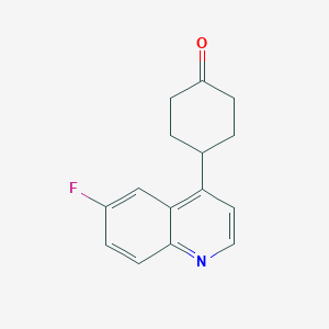 molecular formula C15H14FNO B2377356 4-(6-Fluoroquinolin-4-yl)cyclohexan-1-one CAS No. 1923836-99-0