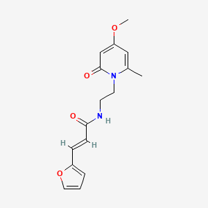 molecular formula C16H18N2O4 B2377357 (E)-3-(呋喃-2-基)-N-(2-(4-甲氧基-6-甲基-2-氧代吡啶-1(2H)-基)乙基)丙烯酰胺 CAS No. 2035000-96-3