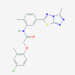 molecular formula C20H18ClN5O2S B237736 2-(4-chloro-2-methylphenoxy)-N-[2-methyl-5-(3-methyl[1,2,4]triazolo[3,4-b][1,3,4]thiadiazol-6-yl)phenyl]acetamide 