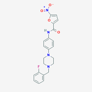 molecular formula C22H21FN4O4 B237738 N-{4-[4-(2-fluorobenzyl)-1-piperazinyl]phenyl}-5-nitro-2-furamide 