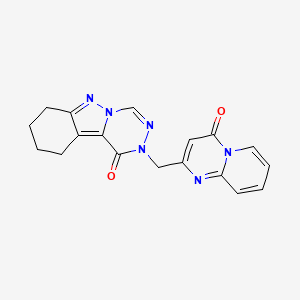 molecular formula C18H16N6O2 B2377382 2-((4-oxo-4H-pyrido[1,2-a]pyrimidin-2-yl)methyl)-7,8,9,10-tetrahydro-[1,2,4]triazino[4,5-b]indazol-1(2H)-one CAS No. 1788770-91-1