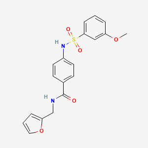 molecular formula C19H18N2O5S B2377392 N-(2-furylmethyl)-4-{[(3-methoxyphenyl)sulfonyl]amino}benzamide CAS No. 690962-42-6